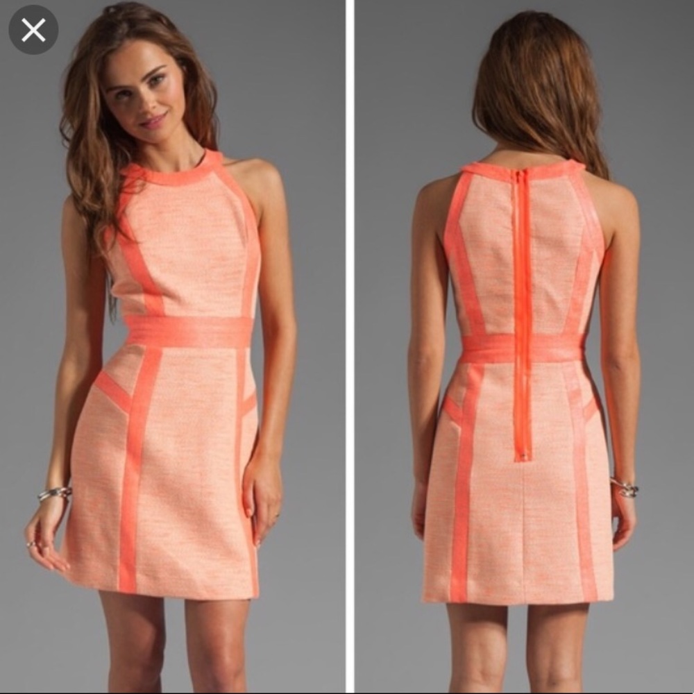 Milly Neon Tweed Cocktail Dress